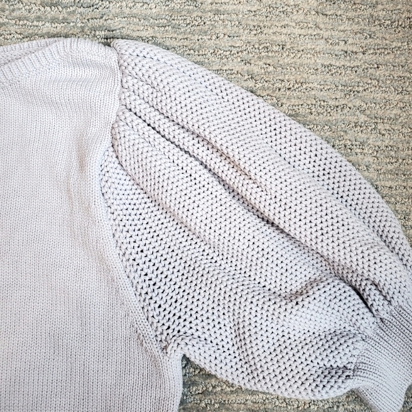Ann Taylor Ice Blue Puff Sleeve Knit Sweater - Picture 4 of 9
